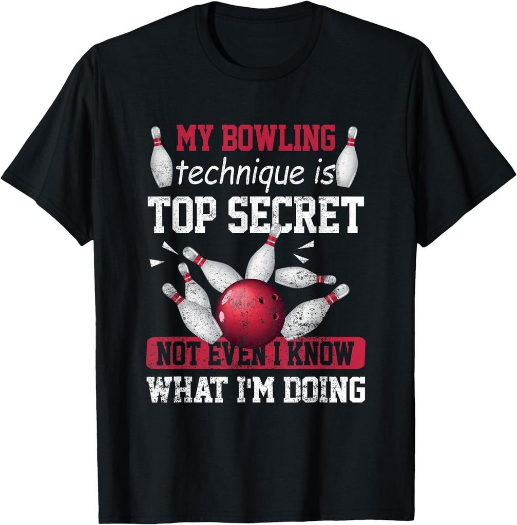 My Bowling Technique is Top Secret Funny Bowling Bowler T-Shirt