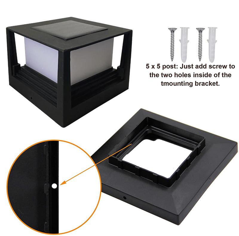 Solar Outdoor Post Cap Light for 4-6 Inch Posts - Garden, Courtyard, Landscape, and Front Door Lighting