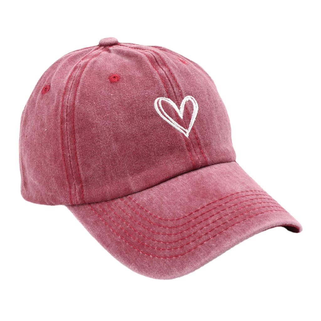 Women Baseball Hat Fashionable Lovely Fashionable Fun Heart Hat for Idol Concert Shows Embroidery Caps for Adults