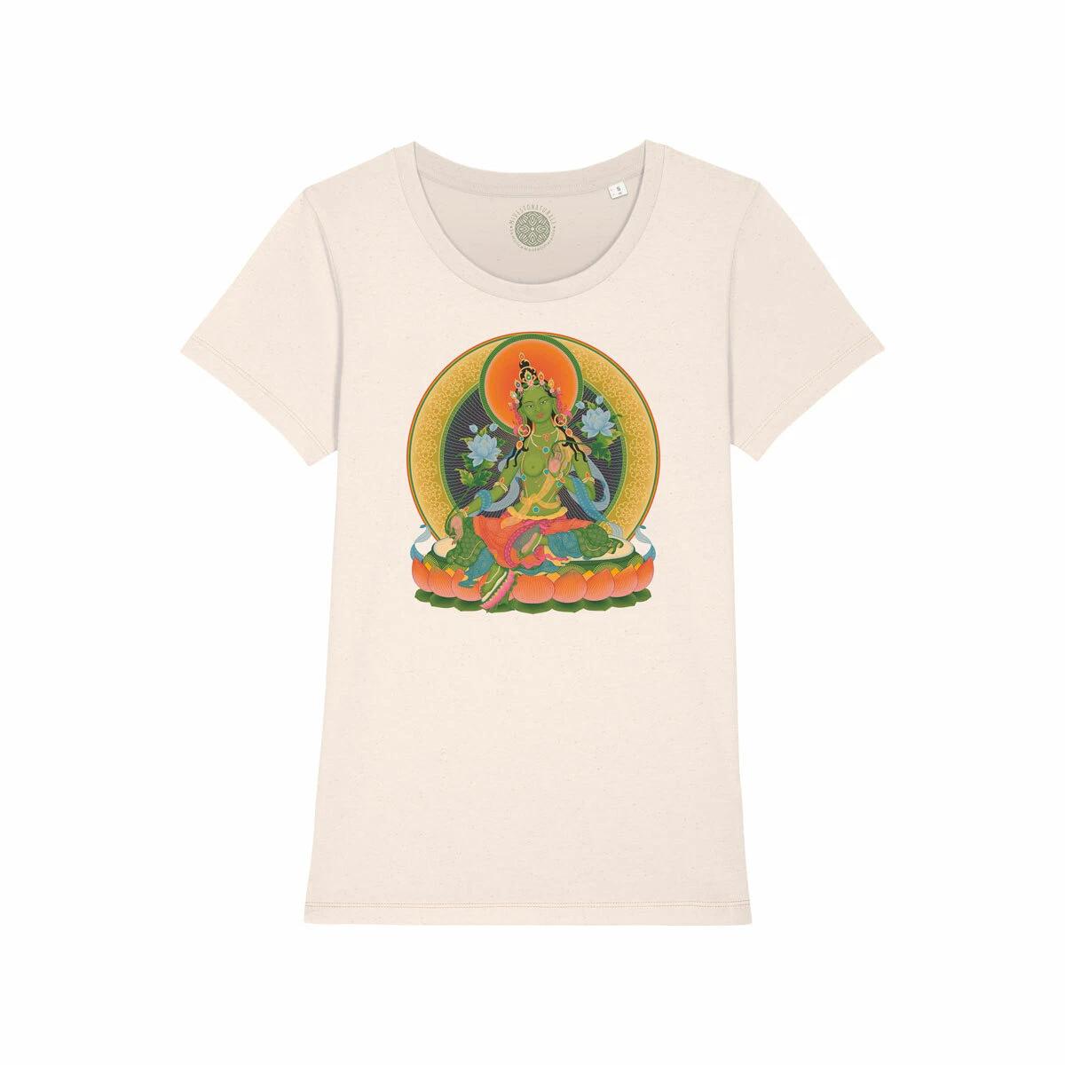 

Women s Tara Green Organic Cotton Mother Buddha Green Tara T-shirt Girl 4XL