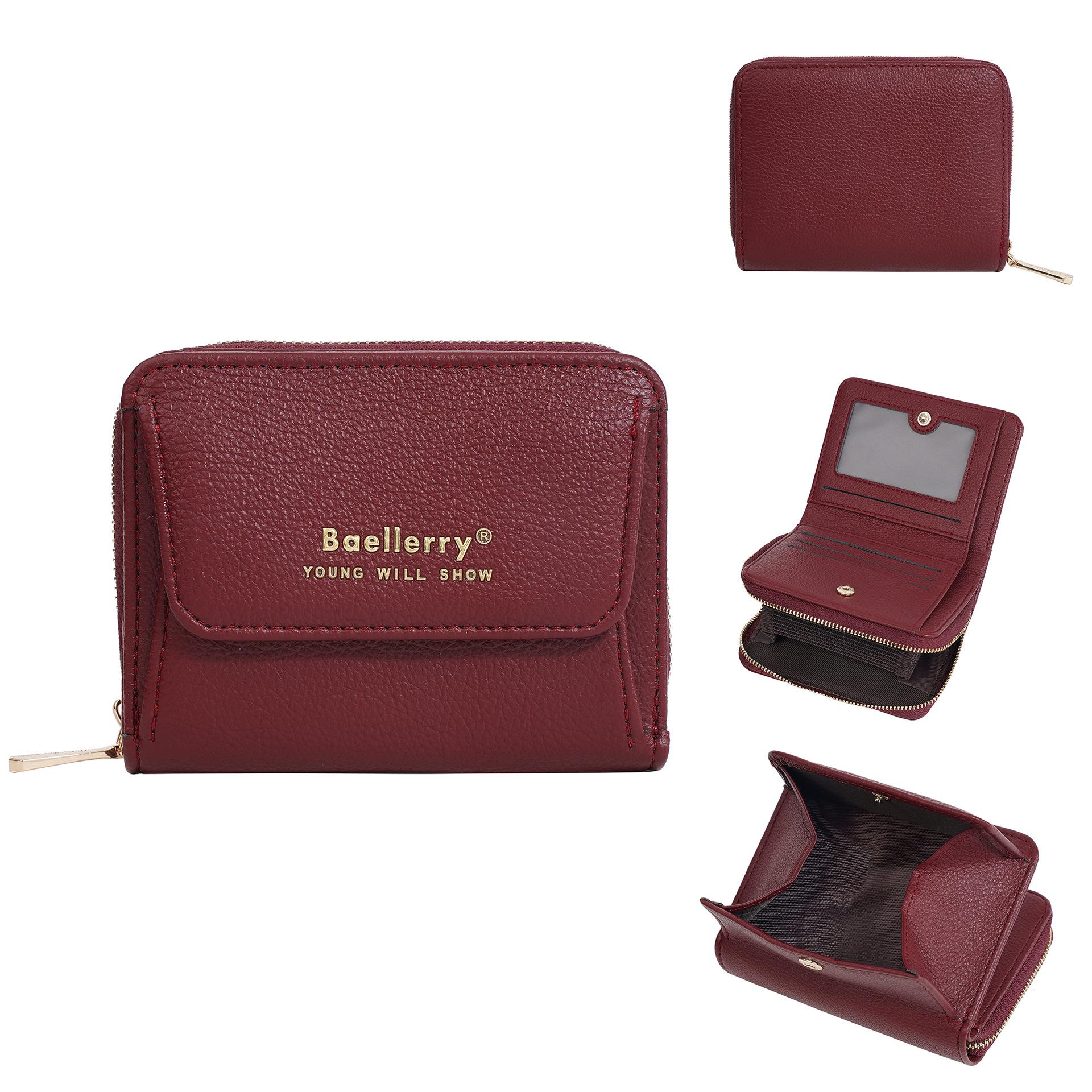 Женский многофункциональный держатель для карт-аккордеон и кошелек для монет красный