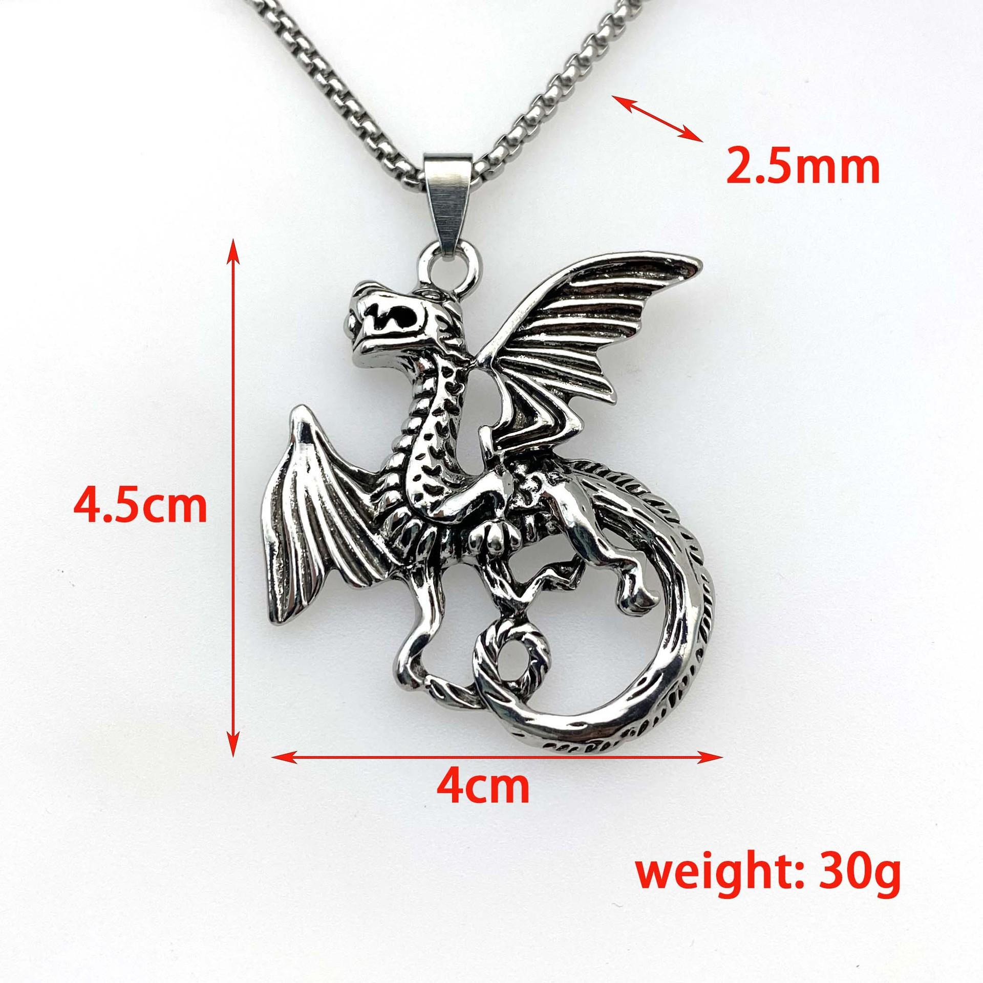 

Винтажное готическое ожерелье с летающим драконом Diablo, креативное ожерелье-цепочка на шею со знаком зодиака в форме дракона, цепочка для свитера