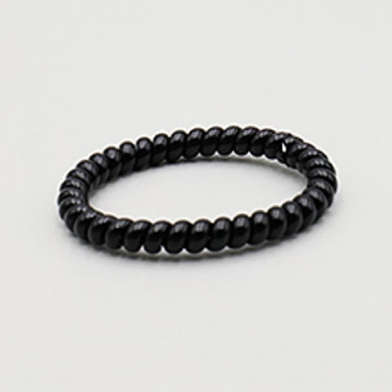 Daiso Thin Spring Rubber Bands  Black  Pack Of 5