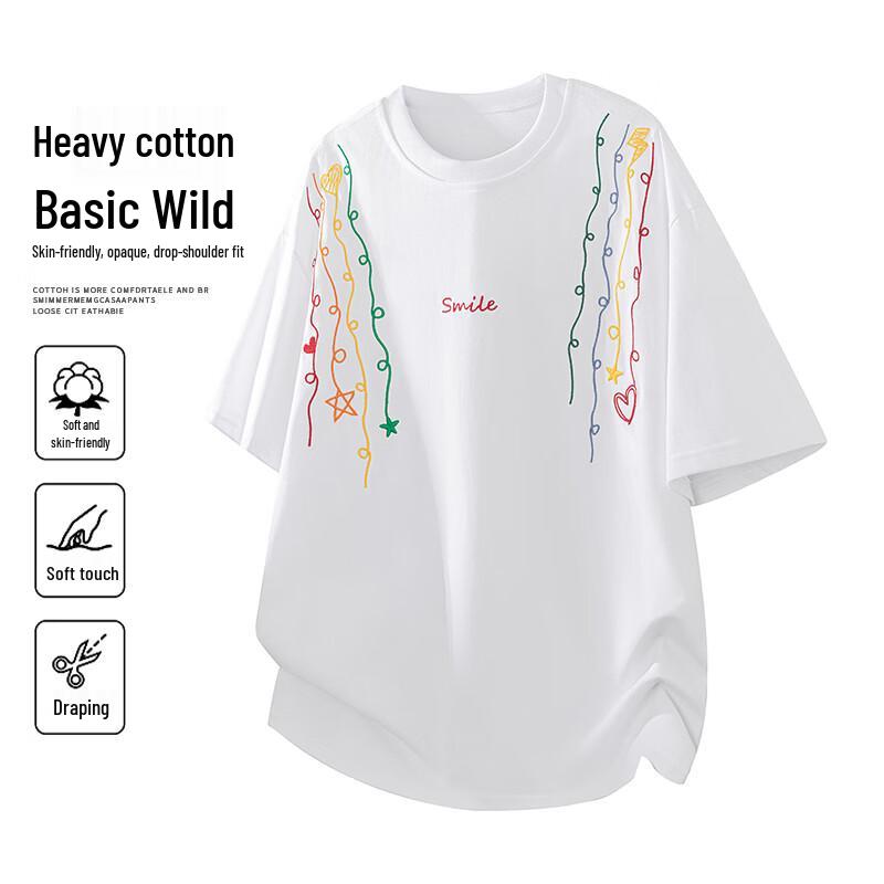 

VUUG Summer Vigor American Style Striped Short Sleeve T-Shirt M