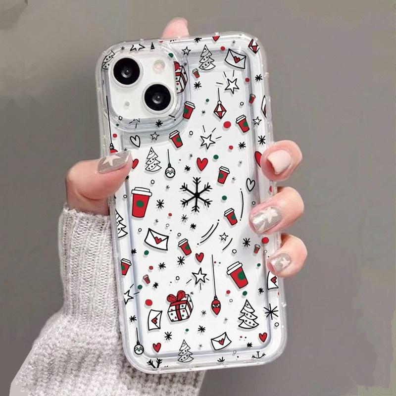 Luxury Cartoon Christmas Clear Case for  Mi 11 Lite 5G NE 14 13T 13 12T 12X 12 Poco X6 F5 X5 X3 Pro Soft Shockproof Cover