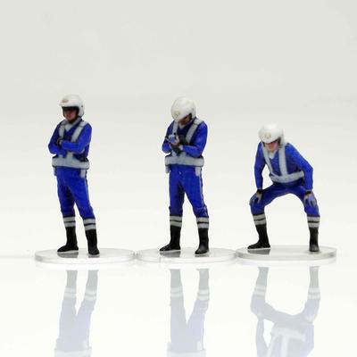 Figreal Police Motorcycle Officer 001 Set of 3 1/64