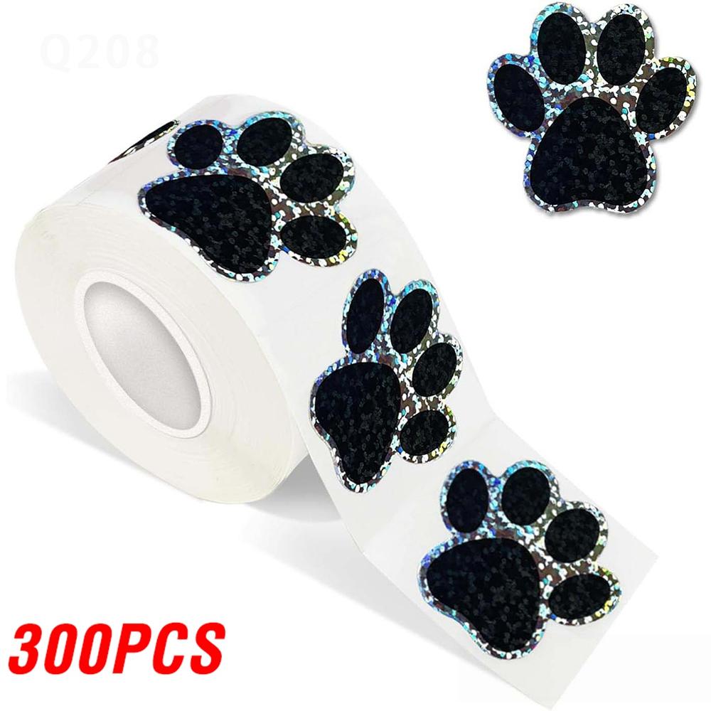 100-500pcs Cute Animal Paw Sticker DIY Colorful Holographic Lables Art Crafts Sticker Student Reward Stationery Stickers