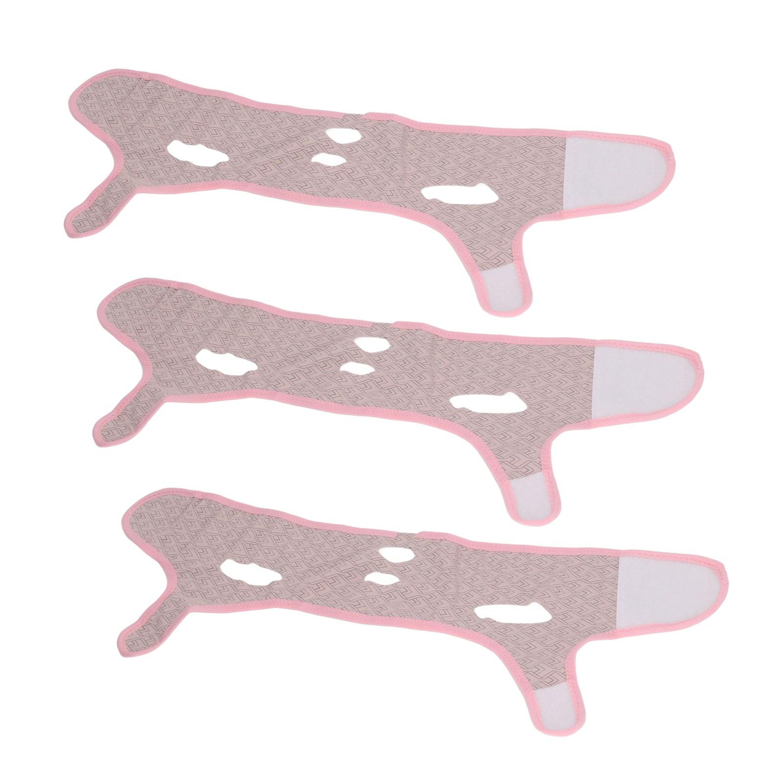 3PCS Face Slimmer Tape Ergonomic Breathable Soft Comfortable Reusable V Shape Face Slimming Bandage