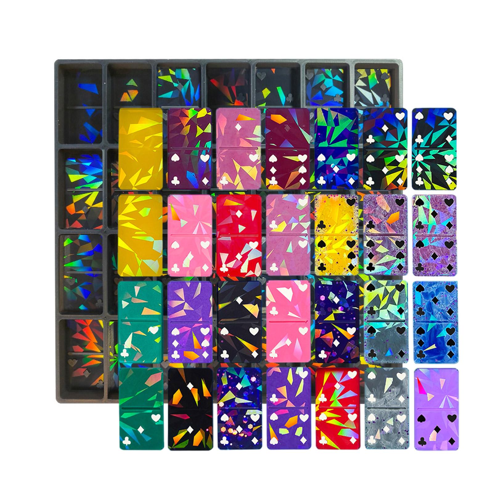 

Креативная прочная силиконовая форма для домино с 28 ячейками для заливки смолой и лепки из глины, инструмент для изготовления ювелирных изделий для подвесок чёрный