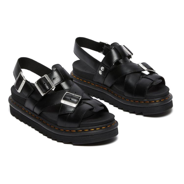 Dr. Martens Terry II Leather Strap Sandals Unisex Sandals Black 26520001