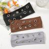 Gifts Metal Rock Hollow Eyelet Elastic Headband Fabric Air Eye Studded Headbands High Elastic Wide Casual Sports Headbands Punk