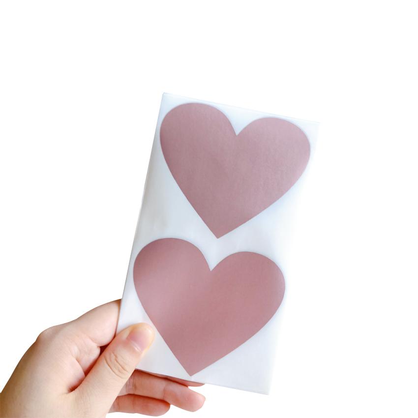 50 Pcs/pack Heart Shape Scrapbooking Labels Scratch Off Sticker DIY Products Paper Stationery Seal Sticker