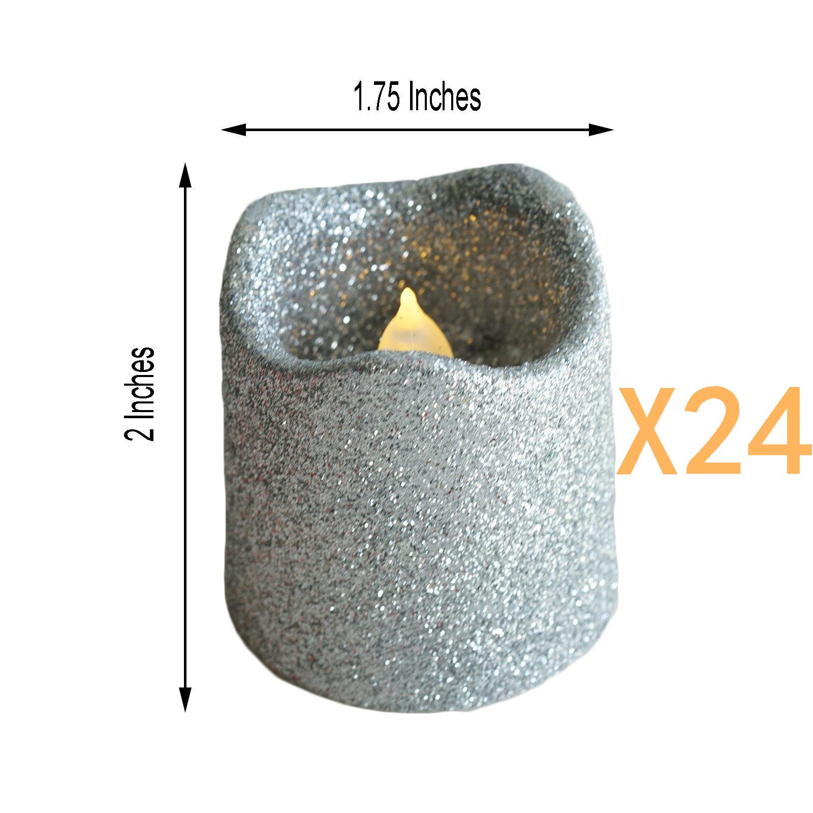 

24 шт. светодиодные свечи блестящие бездымные имитационные беспламенные свечи для свадьбы, рождественской вечеринки, свечи для украшения дома