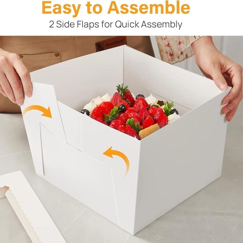 5pcs with Window Cookie Bakery Boxes Square Wedding Pastry Box Cupcakes Treat Boxes  Party Decor