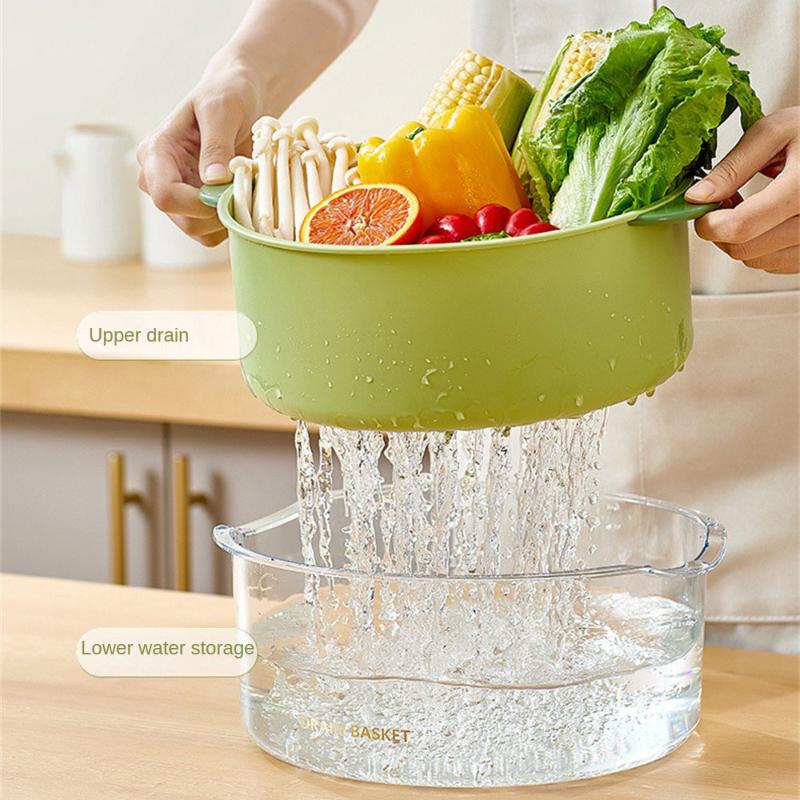 

Сливная корзина, двухслойная утолщенная раковина для мытья овощей, фиолетовая, бытовая утварь для хранения и сбора, новая кухонная утварь