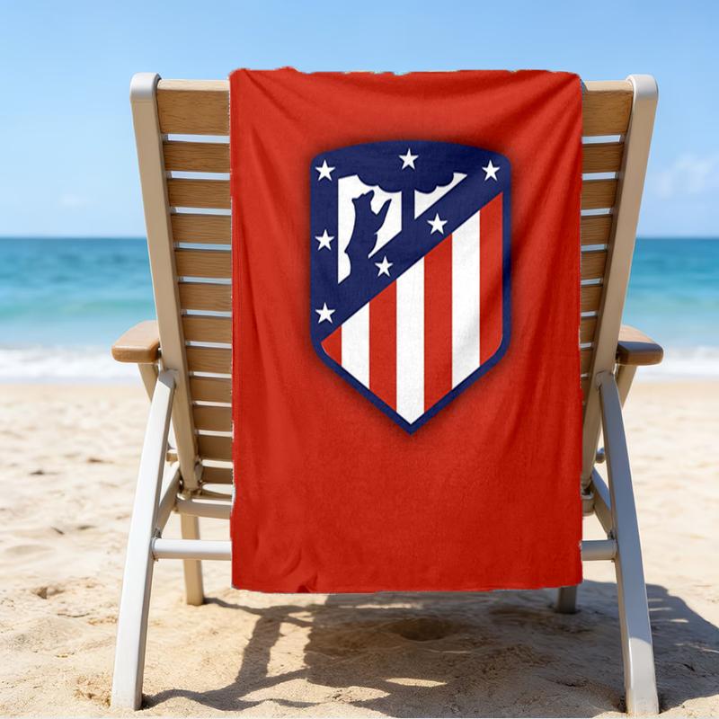 Ultra-Soft Beach Towel with Atlético Madrid Theme,Ideal for Pool - Camping, Diving - Perfect Travel Essential, Vibrant Beach Towel.