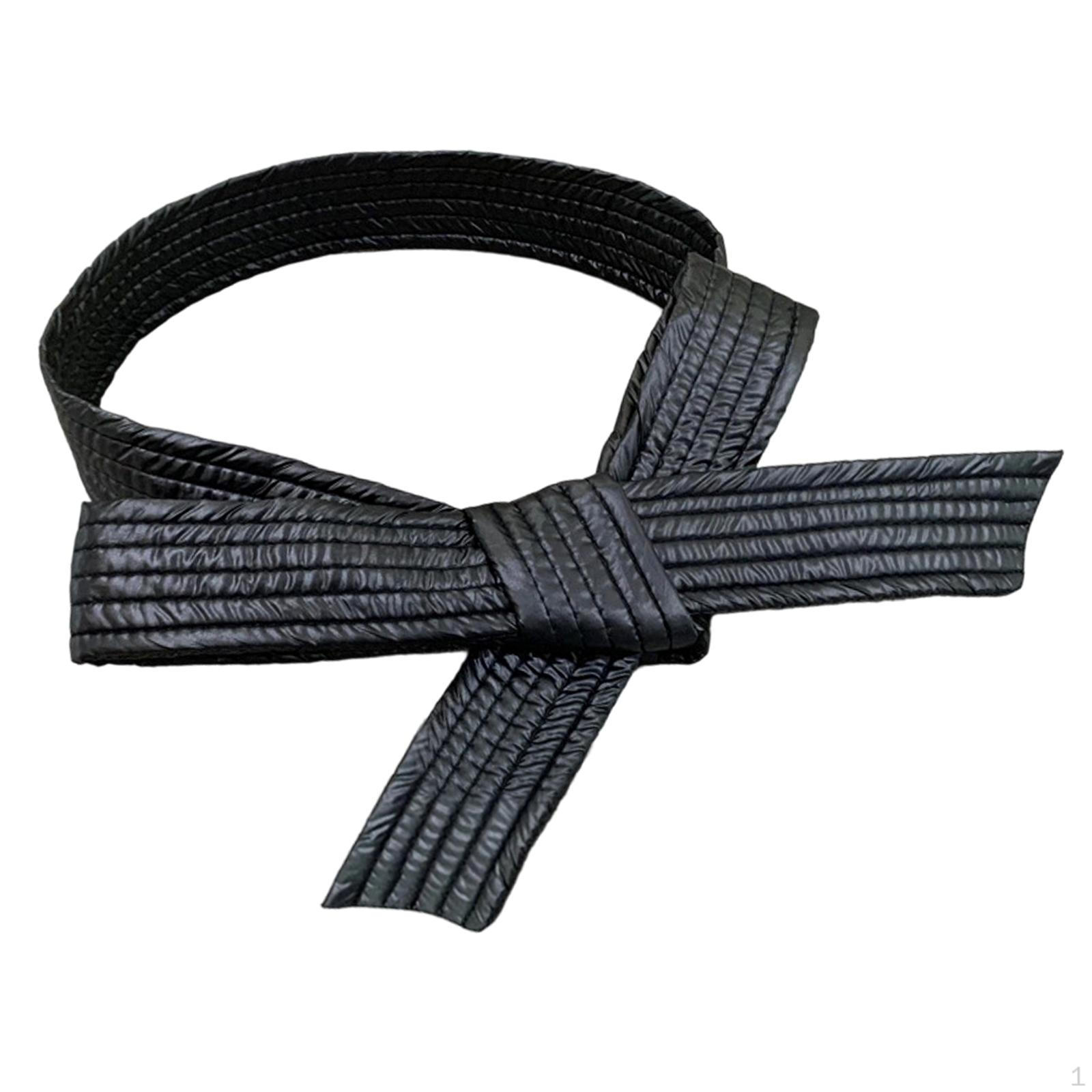 

Down Jacket Belt Decorative Fashion Waist Band for Clothes Decoration Overcoat GlossyBlack Stitched