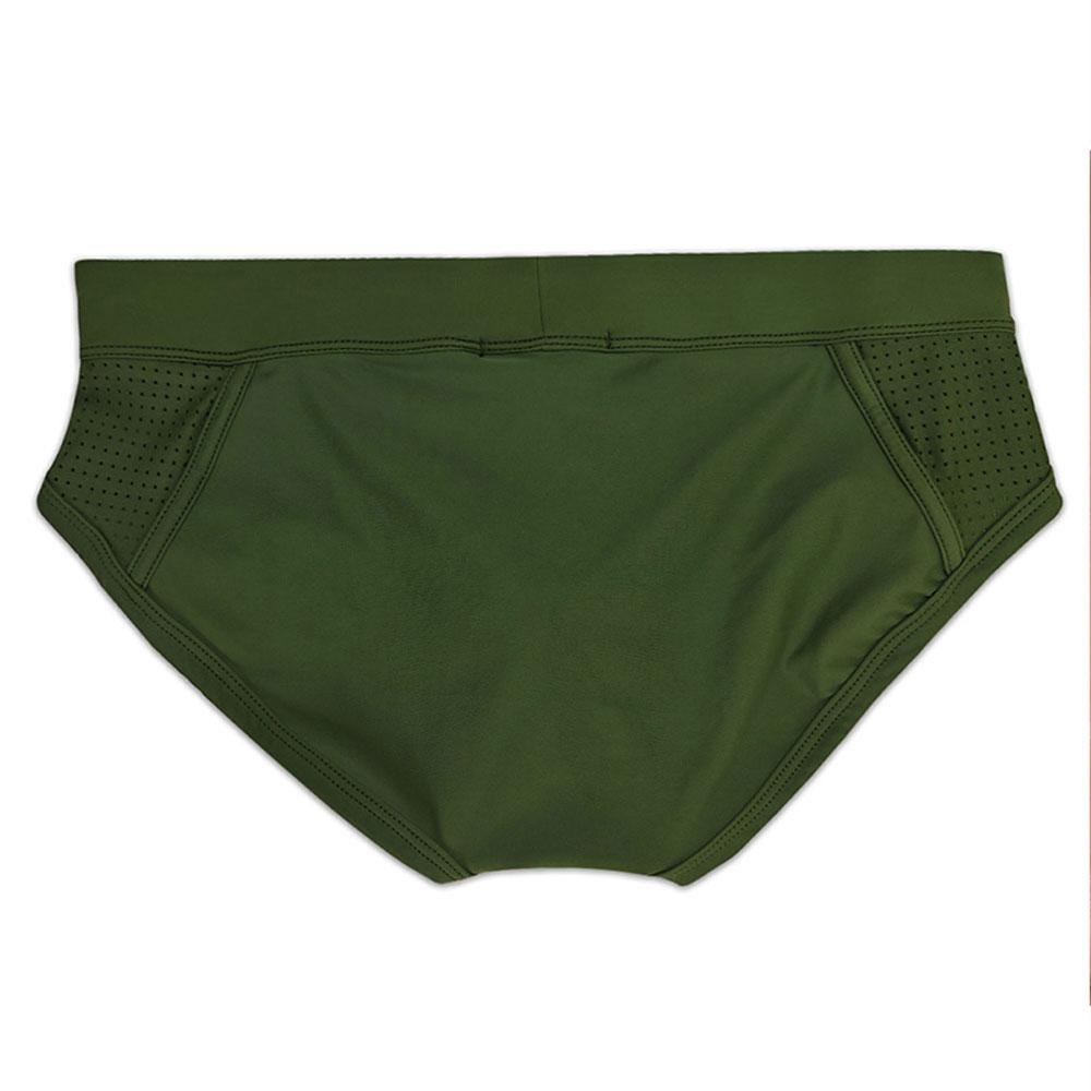 Mens Swim Briefs Comfort Quick Dry Nylon Mesh Panel Contour Pouch Elastic Waistband Sexy Color Block Swim Trunks For Beach Swimming