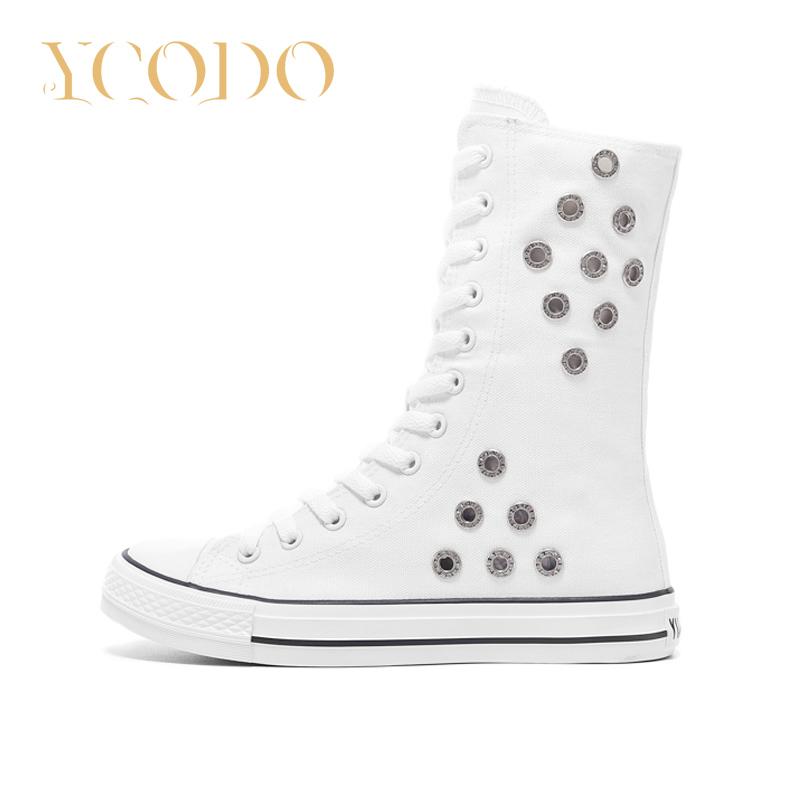 2023 Women's Spring/autumn and Summer Casual Canvas Shoes with Inner Zipper Air Vent for Girls' Student Short Canvas Boots