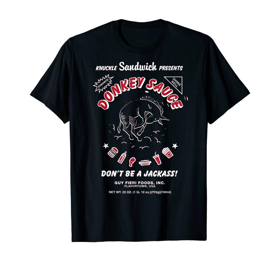 SALE Guy Fieri Merchandise Donkey Sauce Don’t Be A Jackass Black T-Shirt Unisex T-Shirt L