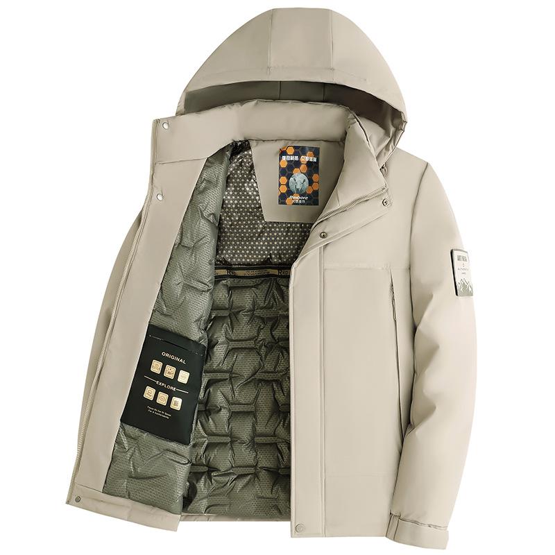 Winter Warm Quilted Hooded Jackets for Men Outdoor Windproof Padded Coat Thicken Parka Jacket Men's Hiking Waterproof Windbreaker Jackets with Hood