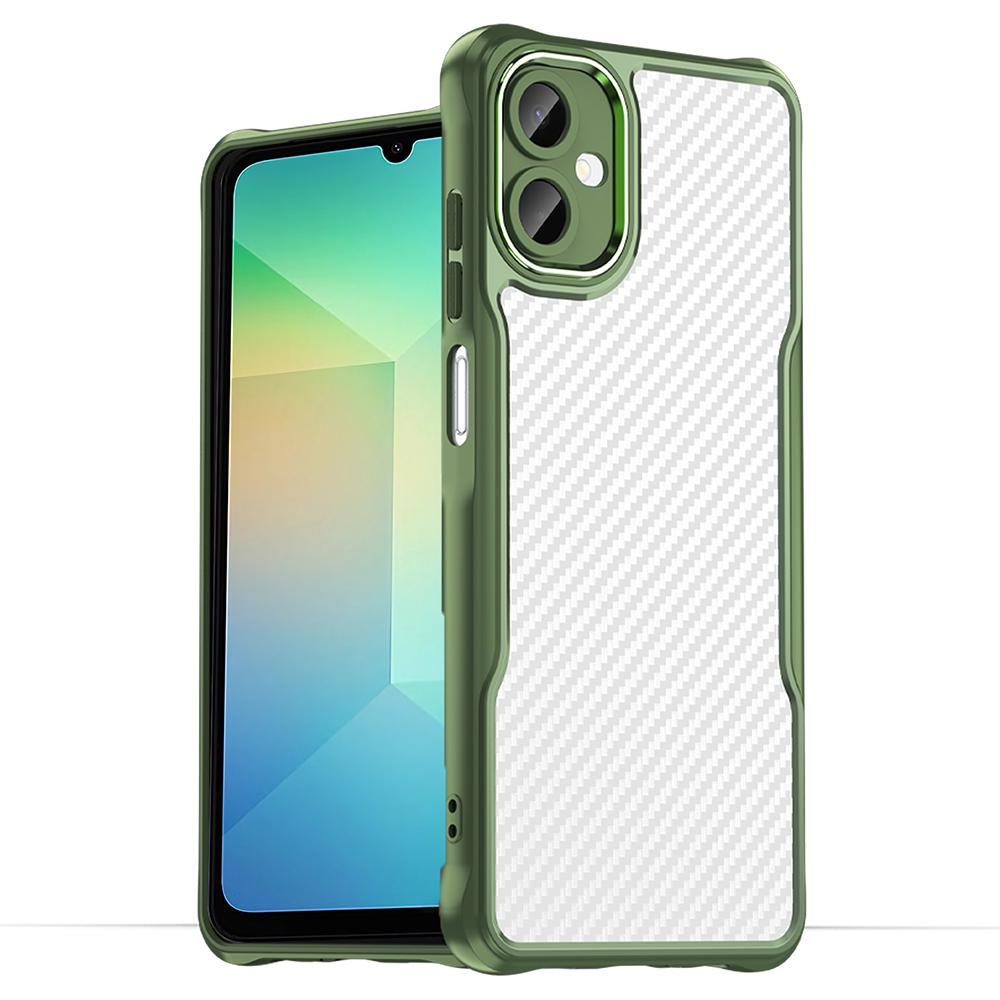 For Samsung Galaxy A06 5G Case Carbon Fiber Texture Hybrid Phone Cover