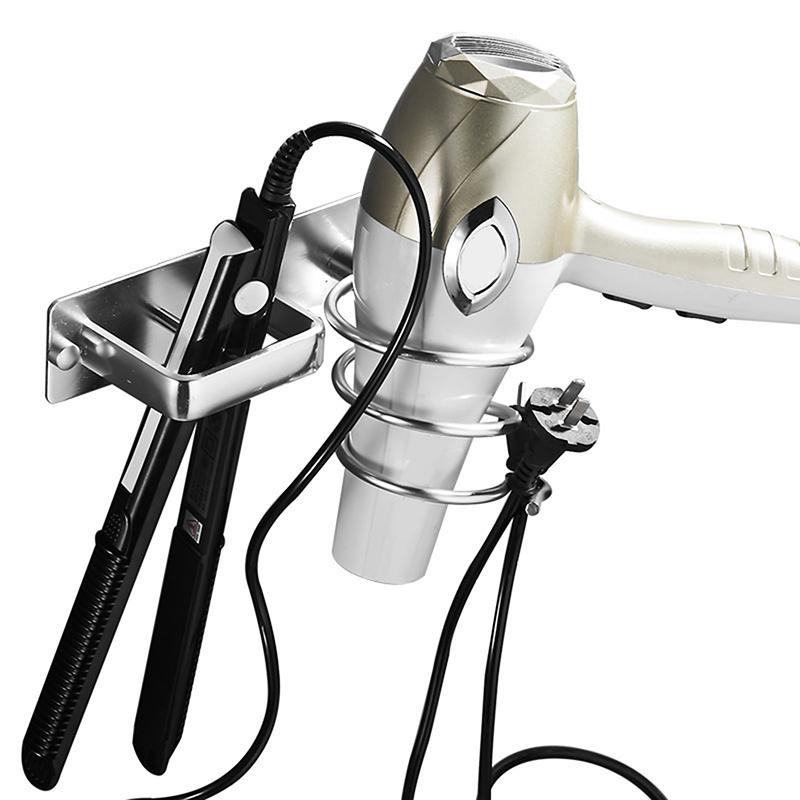 Uchwyt do suszarki do włosów Organizator stojaków Uchwyt do prostowania włosów Regał do przechowywania Półka łazienkowa do montażu na ścianie Akcesoria do przechowywania