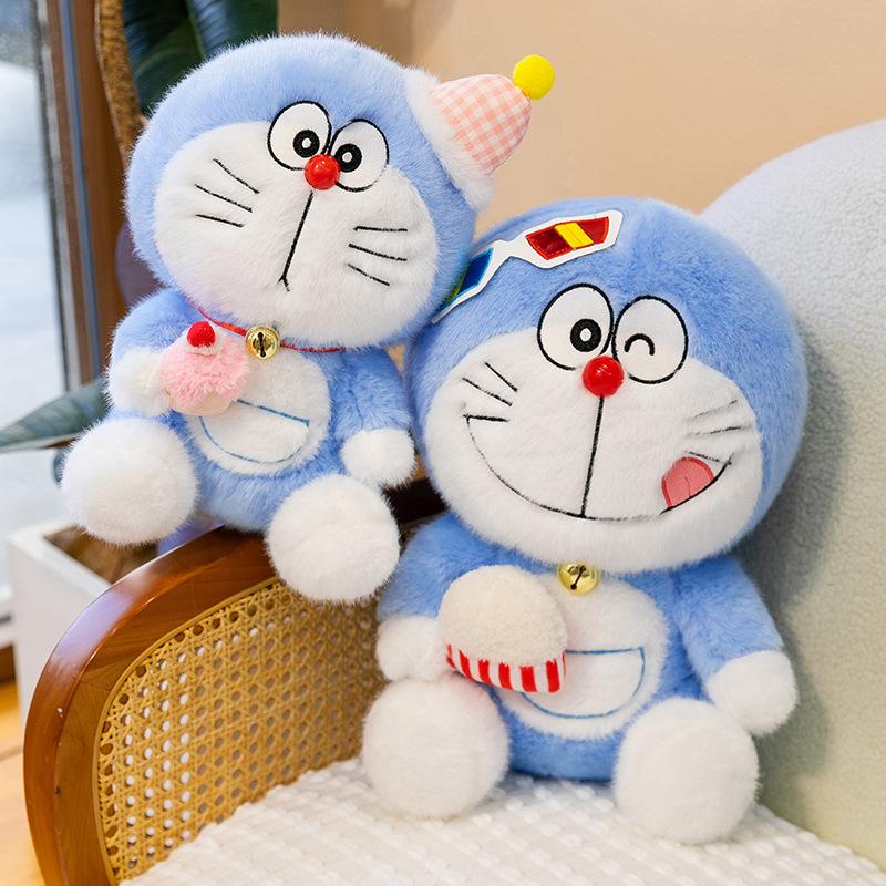 Cartoon Anime Doraemon Plush Toy Cute Big Size Dessert Popcorn Doraemon Soft Stuffed Doll Kawaii Girl Throw Pillow Birthday Gift