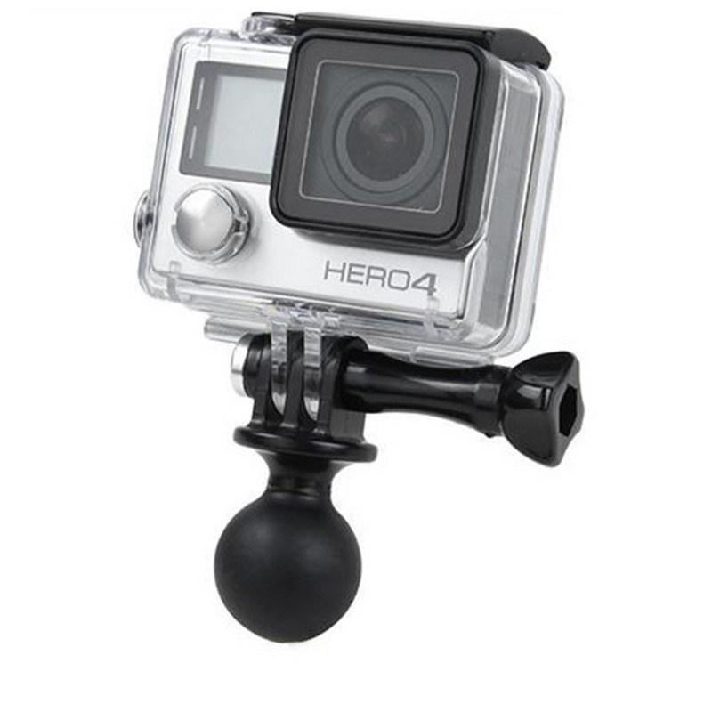 Motorcycle Action Camera Mount Adapter for GoPro/DJI - Spherical Connector Rod & Ball Head Base