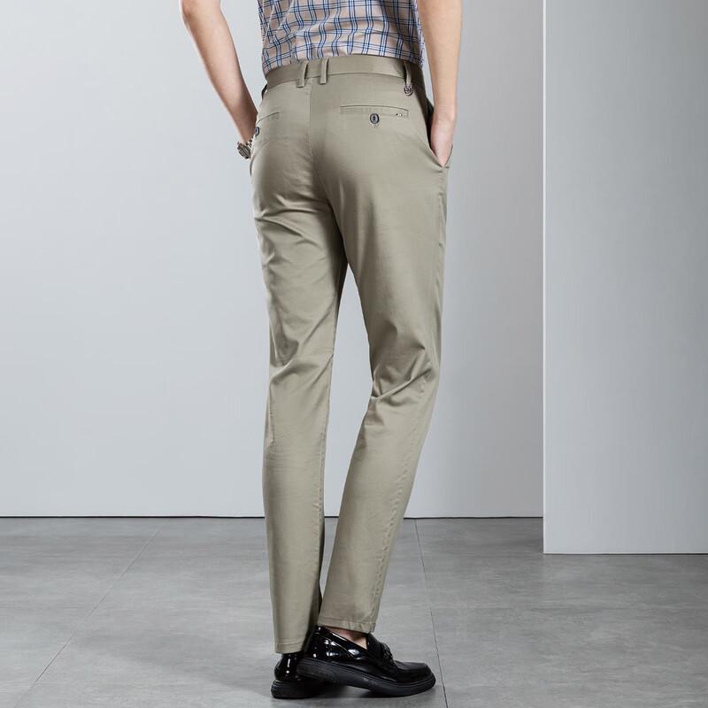 Luomeng Men's Lyocell Blend Straight-Leg Casual Pants