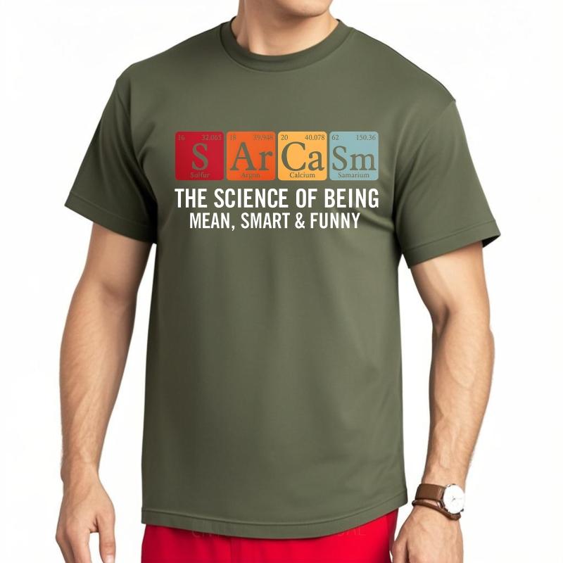 Plus Size Summer Unisex T Shirt Sulfur Argon Calcium Samarium The Science Of Being Mean Smart Funny Short Sleeve Relaxed Fit