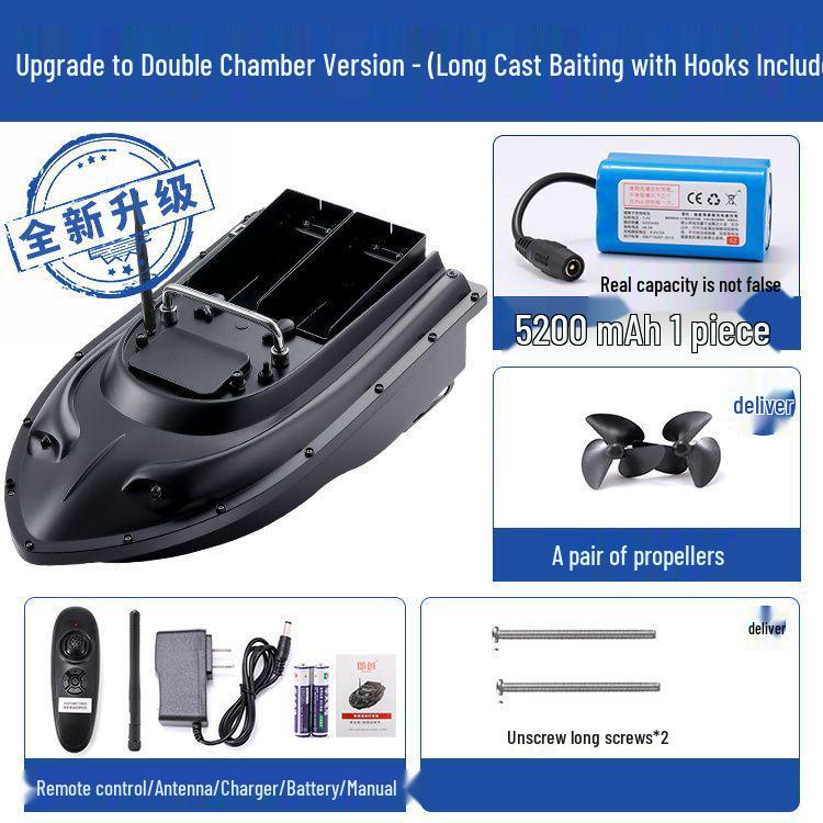 Smart 600m Remote Control High-Power Bait Boat with Constant Speed Cruise & Auto Unhooking Function for Fishing.
