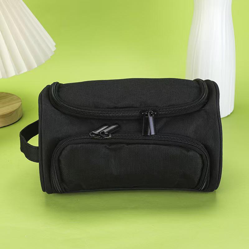 

Многофункциональная водонепроницаемая сумка для туалетных принадлежностей и косметики из ткани Оксфорд, большая вместимость, однотонная, популярный пенал 12x21x10 cm чёрный