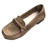 Fashion Women's Loafers Cowhide Soft Retro Retro Flat Leather Healthy Women's Shoes