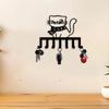 Retro Metal Cat Key Holder Wall Decor 7 Hooks Durable Iron Home Entryway Bedroom Living Room
