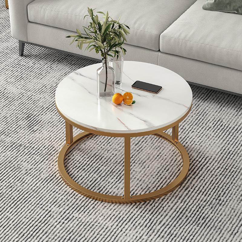 Compact Luxury Coffee Table for Small Spaces - Ideal for Living Room, Tea Table, or Rental Room Use. Simple, Stylish, and Round Design.