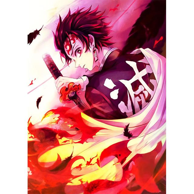 Japonské horkokrevné bitevní anime Demon Slayer Tisky Plakát Plátno Obraz Moderní Nástěnné Umění Obraz Obývací Pokoj Ložnice Domácí Dekorace
