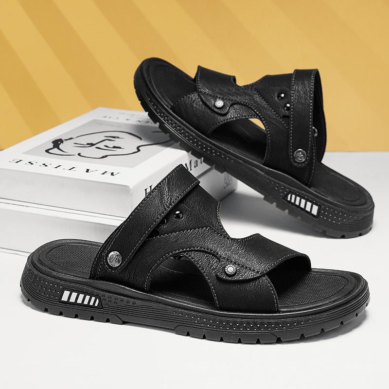 Fashion CYYTL Mens Slippers Summer Outdoor Casual Beach Shoes Sandals Walking Slides Comfort Luxury Designer Leather Fashion Lightweight