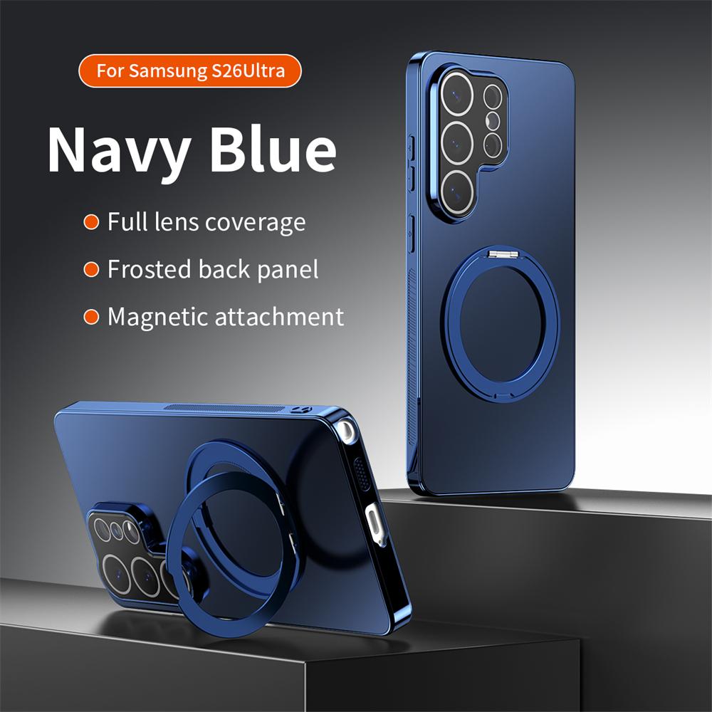 Custodia con Supporto ad Anello Magnetico Rotante a 360° Per Magsafe Per Samsung Galaxy S26 Ultra S25 FE Plus S24 Copertura Antiurto con Rivestimento Opaco