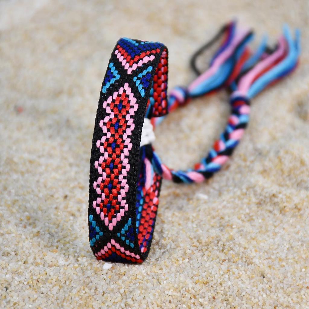 Nepalese Ethnic Woven Tassel Friendship Bracelet - Bohemian Style for Women