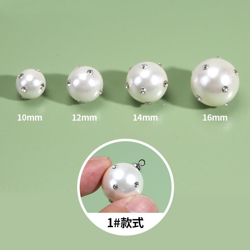 Pearl Diamond Button Women'S Shirt High-End Button Accessories Versatile Round Sweater Shirt Cardigan Small Button
