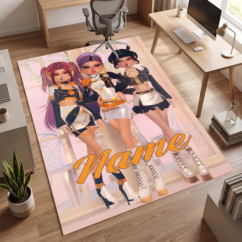 HUNTRIX (158) Personalized Name Office Carpet Stylish Decor for Living Room Bedroom Kitchen