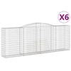 VidaXL Paniers à gabions arqués 6 pcs 400x50x140/160 cm Fer galvanisé, gabion, cage de gabion, panier de mur de gabion, mur 3147026