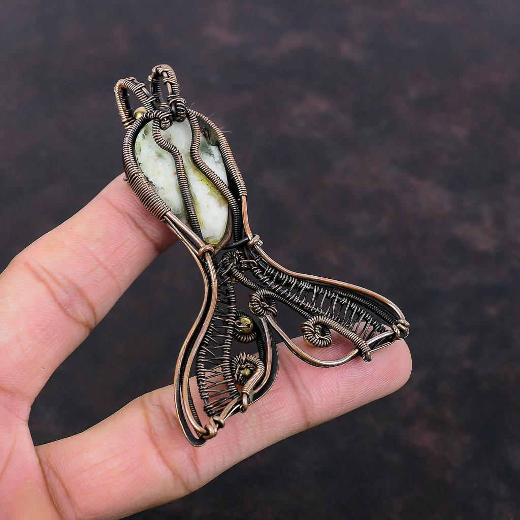 Zinnober Anhänger Kupferdraht gewickelter Anhänger Handgefertigter Fischschmuck Höchste Qualität Edelsteinanhänger Kupferschmuck Geschenk für Ihn Zinnober Schmuck