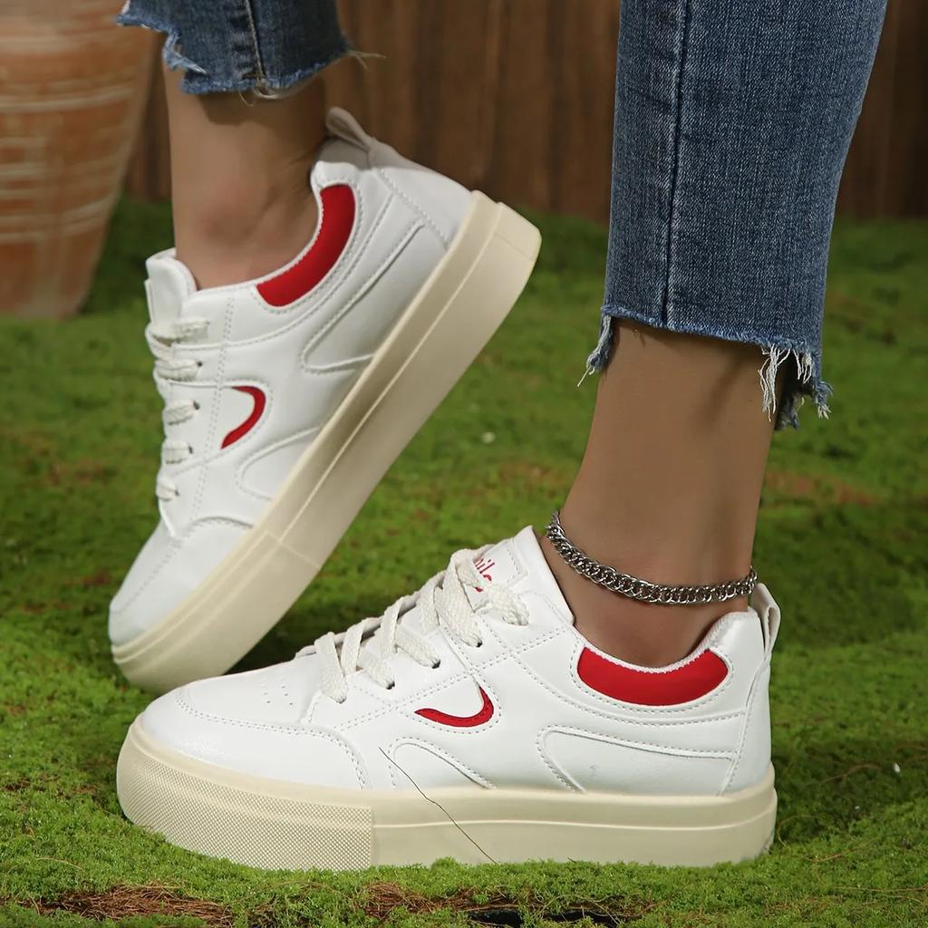 Autumn Women's Flat Shoes Fashionable Design Platform Casual Breathable Canvas Comfortable Women's Sports Vulcanized Shoes