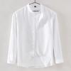 Men's Shirt Cotton All-match Long Sleeve Tops Spring Summer Solid Color Shirts Man Casual Blouses Streetwear Men
