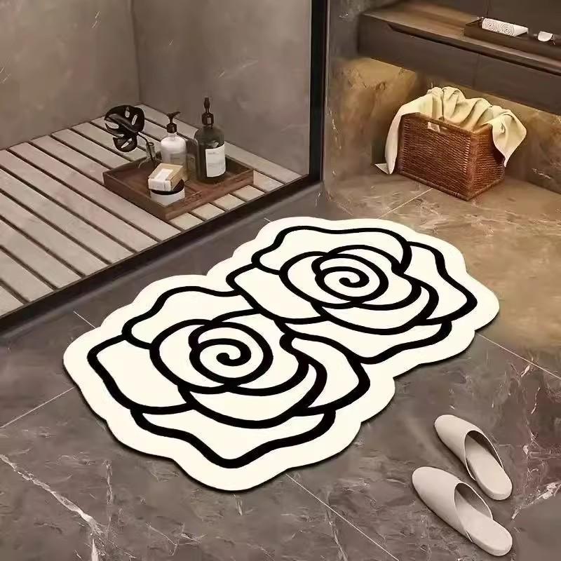 Irregular Bathroom Floor Mat Entrance Door Mat Bathroom Quick Drying Anti Slip Mat Foot Pad