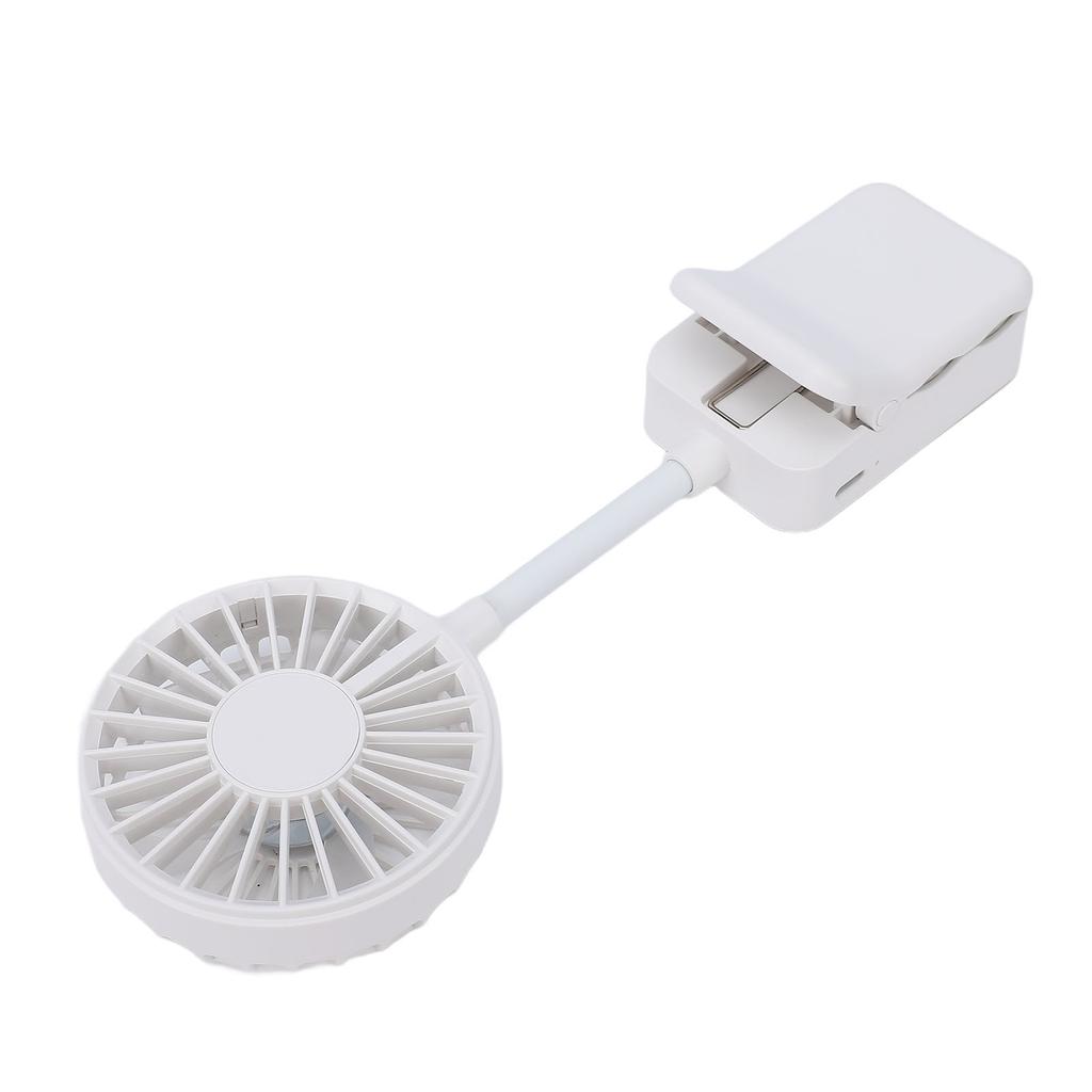 Clamp On Desk Fan 1200mAh USB Rechargeable Personal Fan 3 Speed Setting Multi Angle Adjustable for Bedroom Dormitory