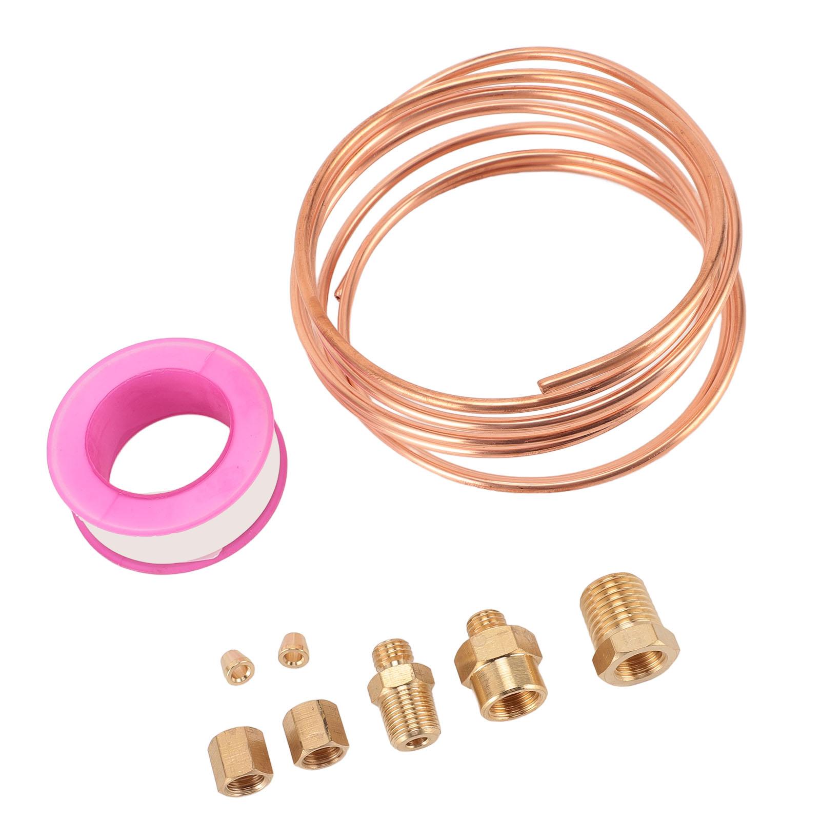 

Комплект трубок для манометра тиску масла 72 дюйми Латунна трубка для манометра тиску масла з фітингами NPT 1/8 1/4 дюйма