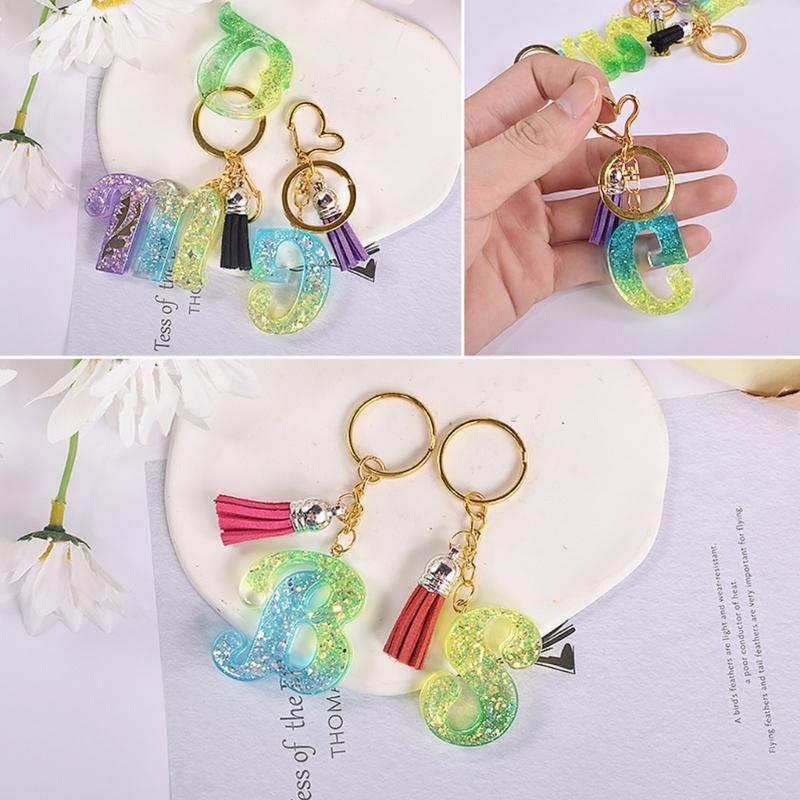 Silicone Alphabet Resin Molds Kit Letter Silicone Mold Epoxy Resin Casting Mold Keychain Making Set Keychain Supplies